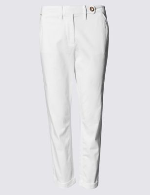 Roma Rise Cotton Rich Cropped Chinos